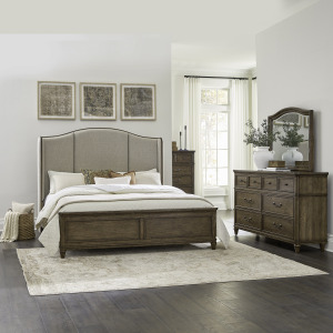 Harrison Heights King California Shelter Bed, Dresser & Mirror, Chest