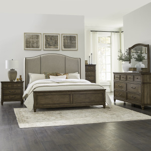Harrison Heights King California Shelter Bed, Dresser & Mirror, Chest, Night Stand