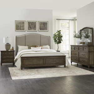 Harrison Heights King California Shelter Bed, Dresser & Mirror, Night Stand