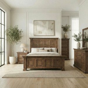 Big Valley Queen Panel Bed, Dresser & Mirror, Chest, Night Stand