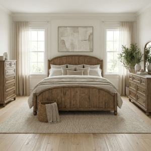 Homestead Haven King Poster Bed, Dresser & Mirror, Chest