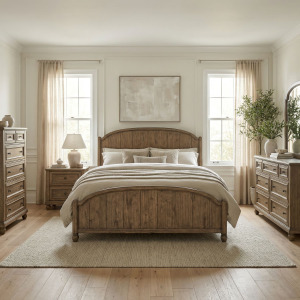 Homestead Haven King Poster Bed, Dresser & Mirror, Chest, Night Stand
