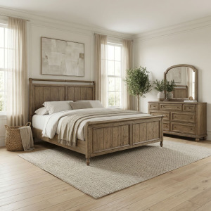 Homestead Haven Queen Sleigh Bed, Dresser & Mirror
