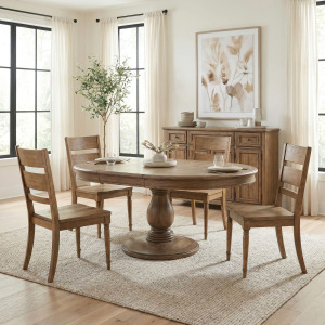 Homestead Haven 5 Piece Pedestal Table Set