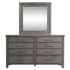 Modern Farmhouse Queen Panel Bed, Dresser & Mirror