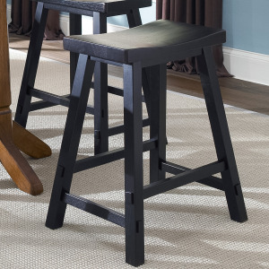 Creations 24 Inch Sawhorse Counter Stool - Black (RTA)