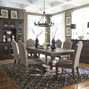 7 Piece Double Pedestal Table Set