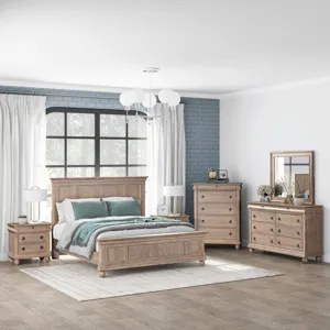 Rustic Traditions King Panel Bed, Dresser & Mirror, Chest, Night Stand