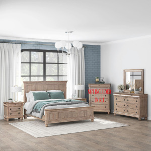Rustic Traditions King Panel Bed, Dresser & Mirror, Night Stand