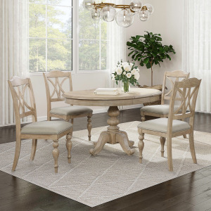 Summer House 5 Piece Pedestal Table Set