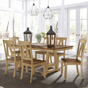 Lindsey Farm 7 Piece Trestle Table Set