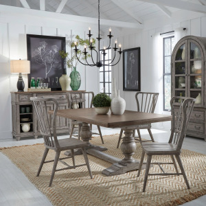River Place 5 Piece Trestle Table Set