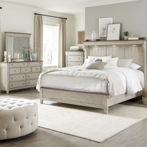 Ivy Hollow King California Mantle Bed, Dresser & Mirror, Chest