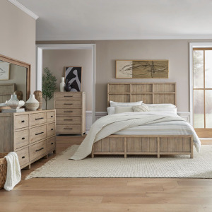 Proximity Place King California Panel Bed, Dresser & Mirror, Chest