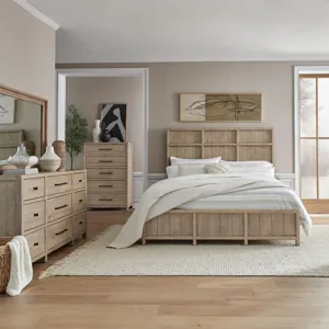 Proximity Place King California Panel Bed, Dresser & Mirror, Chest