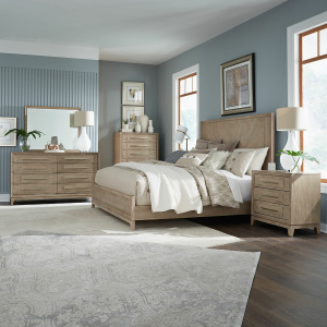 Brentwood King California Panel Bed, Dresser & Mirror, Chest