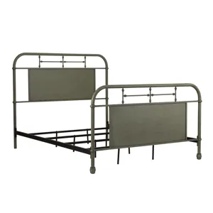 Vintage Series Queen Metal Bed - Green