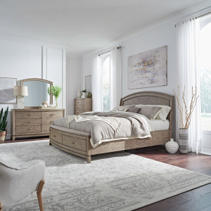 Avalon King California Panel Storage Bed, Dresser & Mirror, Chest