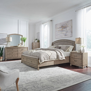 Avalon King California Panel Storage Bed, Dresser & Mirror, Chest, NS