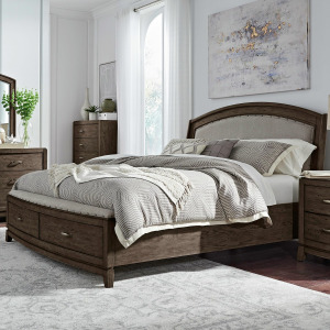 Avalon King Panel Storage Bed, Dresser & Mirror, NS