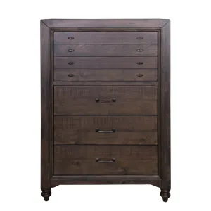 Catawba Hills King California Poster Bed, Dresser & Mirror, Chest