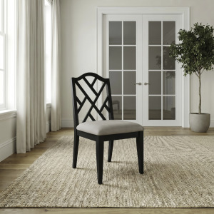 Chesapeake Charm Lattice Back Side Chair (RTA) - Black
