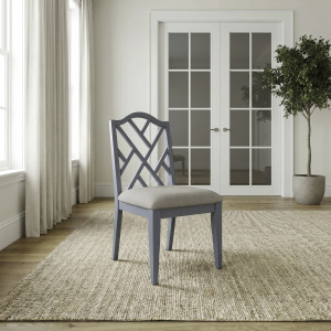 Chesapeake Charm Lattice Back Side Chair (RTA) - Blue
