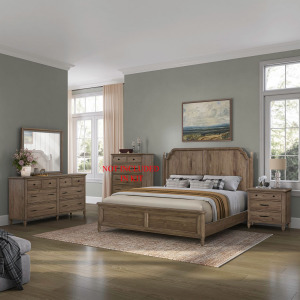 Hickory Grove King Panel Bed, Dresser & Mirror, Night Stand