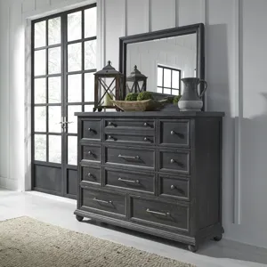Harvest Home King California Panel Bed, Dresser & Mirror, Chest, Night Stand