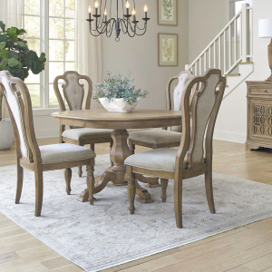 Magnolia Manor 5 Piece Pedestal Table Set