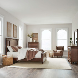 Rustic Traditions Queen Panel Bed, Dresser & Mirror, Chest