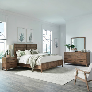Shaker Lakes King Panel Bed, Dresser & Mirror, Chest, Night Stand