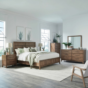 Shaker Lakes Queen Panel Bed, Dresser & Mirror, Chest