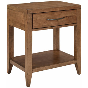 Shaker Lakes Open Nightstand w/ Charging Station