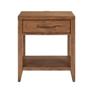 Shaker Lakes Open Nightstand w/ Charging Station