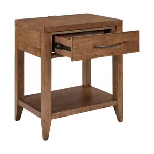 Shaker Lakes Open Nightstand w/ Charging Station