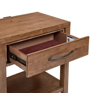 Shaker Lakes Open Nightstand w/ Charging Station