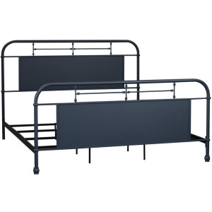 Vintage Series King Metal Bed- Navy
