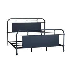 Vintage Series King Metal Bed- Navy