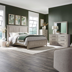 Modern Play Queen Panel Bed, Dresser & Mirror, Chest