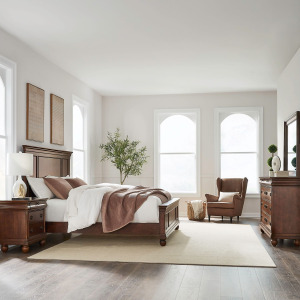 Rustic Traditions King Panel Bed, Dresser & Mirror, Night Stand