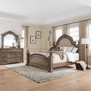 Carlisle Court King California Poster Bed, Dresser & Mirror