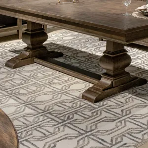 Trestle Table Base, Saddle Brown