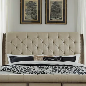 Americana Farmhouse Queen Sleigh Bed, Dresser & Mirror, Nightstand