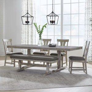 Hallendale 6 Piece Trestle Table Set