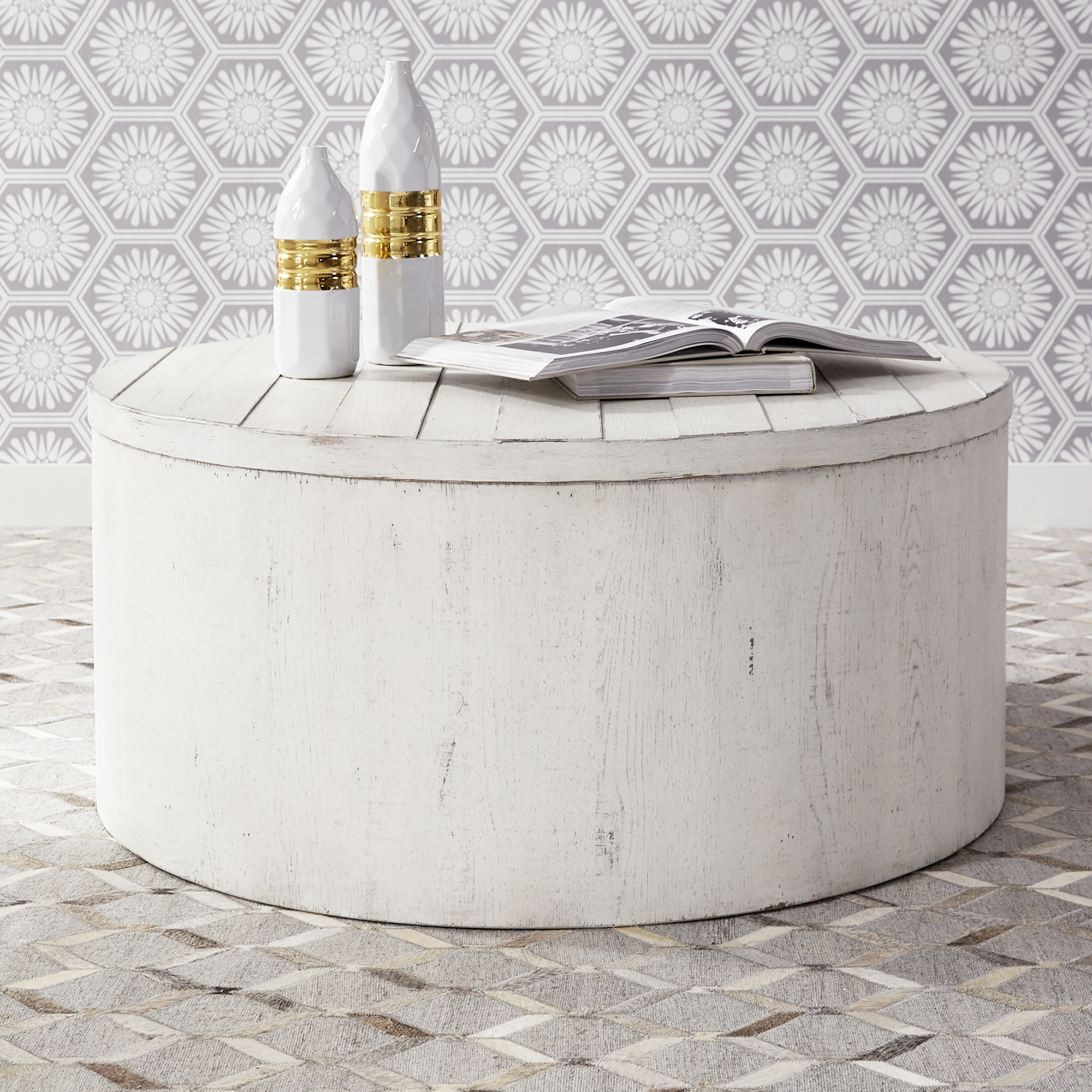 Modern Farmhouse Drum Cocktail Table 406WOT1011 by Liberty Furniture