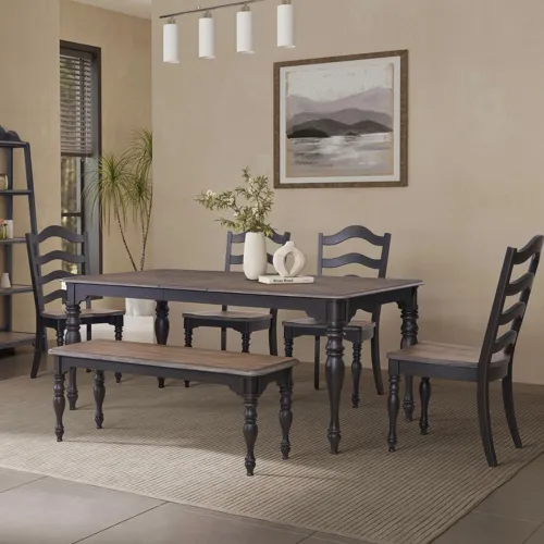 Magnolia Manor 6 Piece Leg Table Set