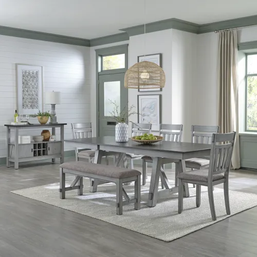 Newport 6 Piece Trestle Table Set