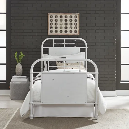 Vintage Series Twin Metal Bed - Antique White