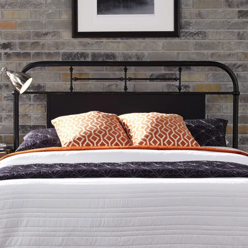 Vintage Series King Metal Headboard - Black